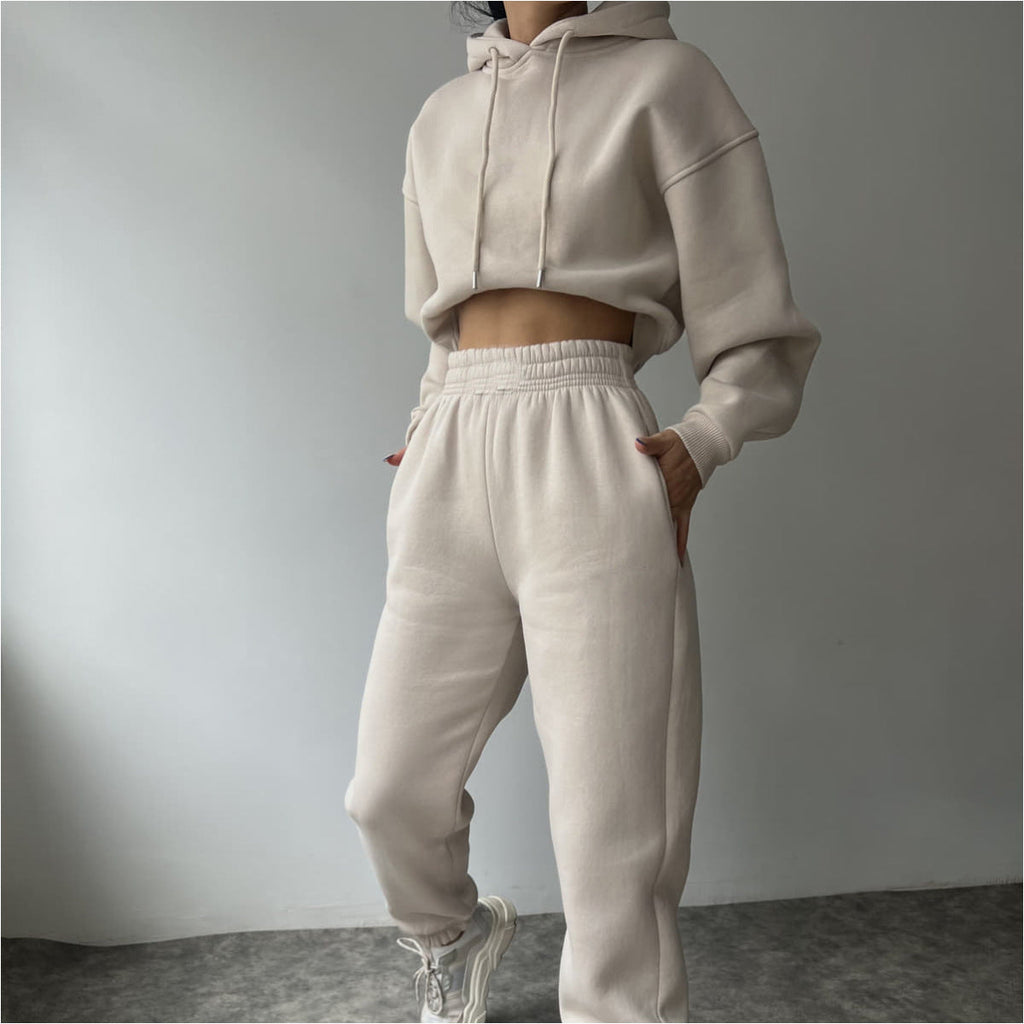 Fashionable Casual Wide-Leg Hoodie Set