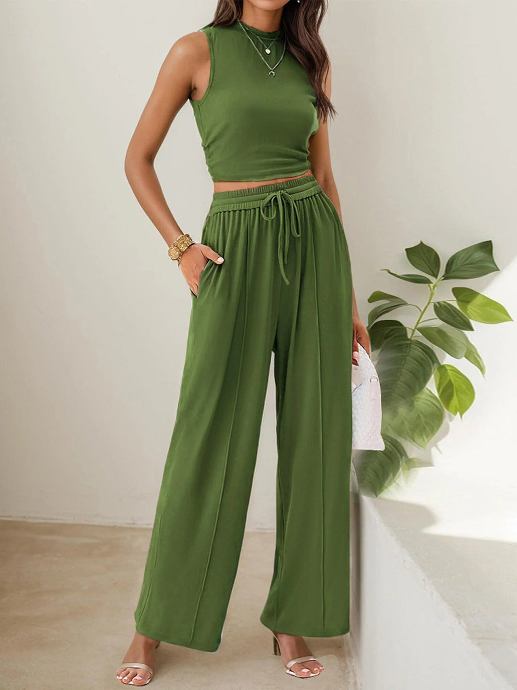Casual Women's Two-Piece Set with High Comfort and Wide Cut