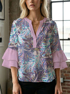 Women's Blouse with Beautiful Floral Design