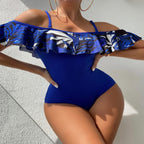 Women's Swimsuit with Floral Ruffle