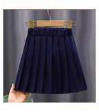 Women's Pleated Skirt with Elastic Waistband