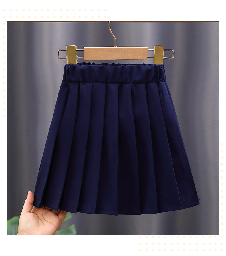 Women's Pleated Skirt with Elastic Waistband
