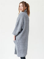 Women's Cozy Knit Coat with Large Pockets and Casual Cut