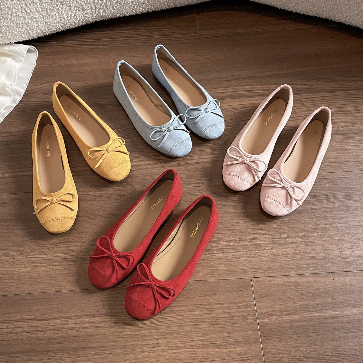 Women's Ballet Flats with Bow Accent and Soft Padding