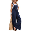 Women's Casual Wide-Leg Jumpsuit with Adjustable Straps