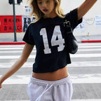 Women's Crop T-Shirt with Nostalgic Print