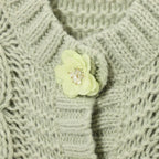 Women's Cropped Cardigan with Floral Detail