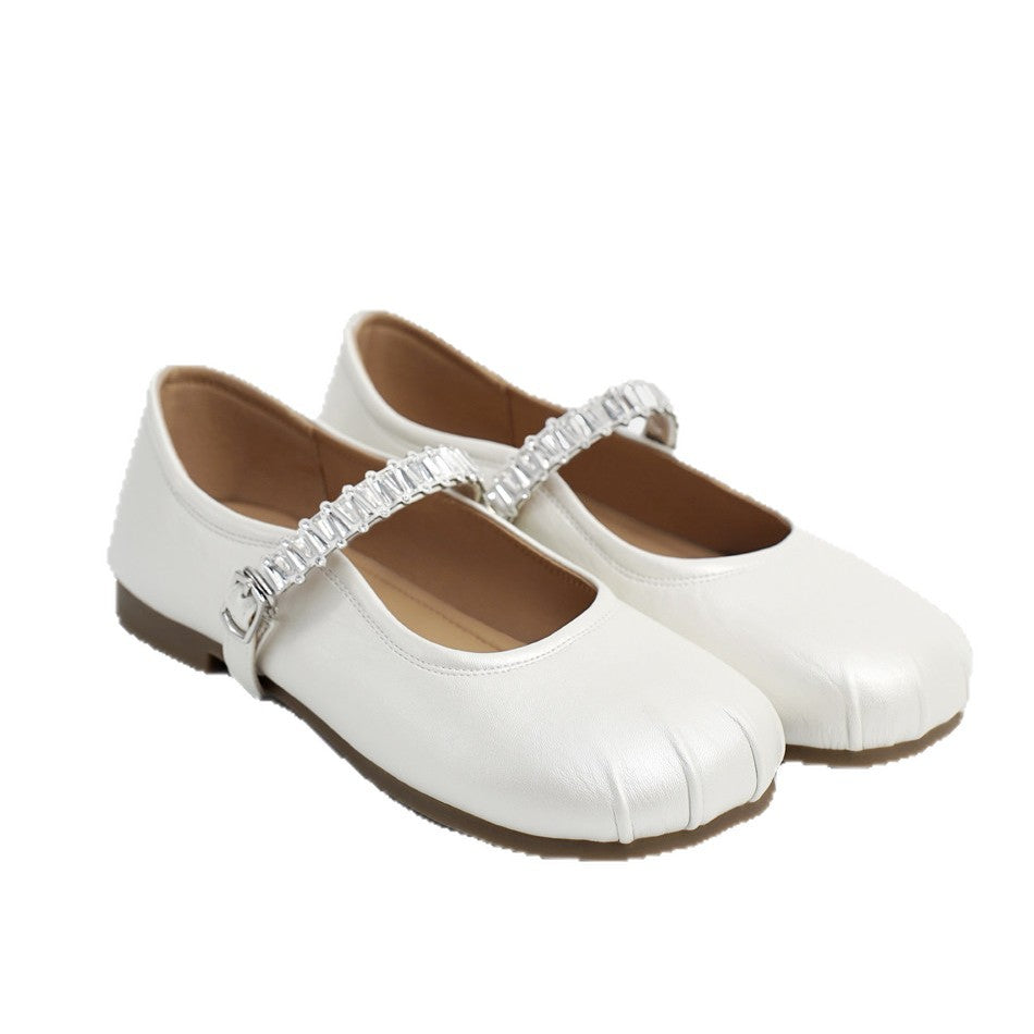 Women's Ballet Flats with Elegant Strap Detail