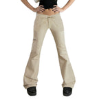 Women's Comfortable Cargo Pants with Elastic Waistband and Practical Side Pockets