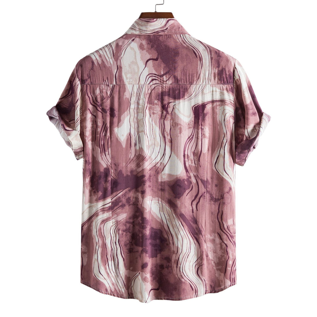 Women's Short-Sleeve Shirt with Watercolor Design