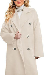 Women's Elegant and Casual Double-Breasted Wool Coat