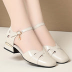 Women's Ballet Flats with Decorative Strap and Modern Heel