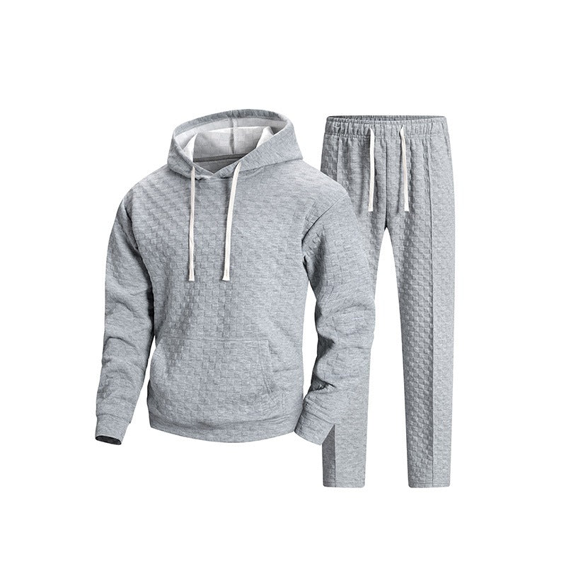 Men's Structured Leisure Tracksuit with Hood and Drawstring Pants
