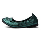 Women's Ballet Flats with Decorative Bow Accent and Non-Slip Sole