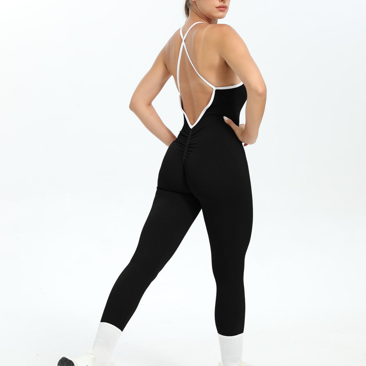 Women's Racerback Bodysuit with Seamless Construction