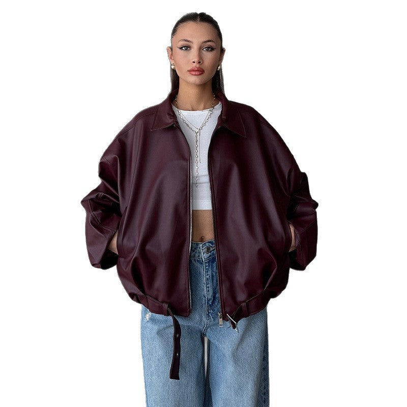 Elegant Faux Leather Jacket