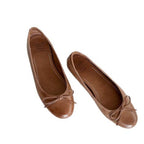 Women's Ballet Flats with Decorative Bow and Ergonomic Insole