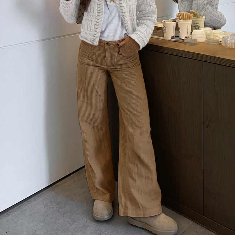 Women's Comfortable and Stylish Wide-Leg Corduroy Pants