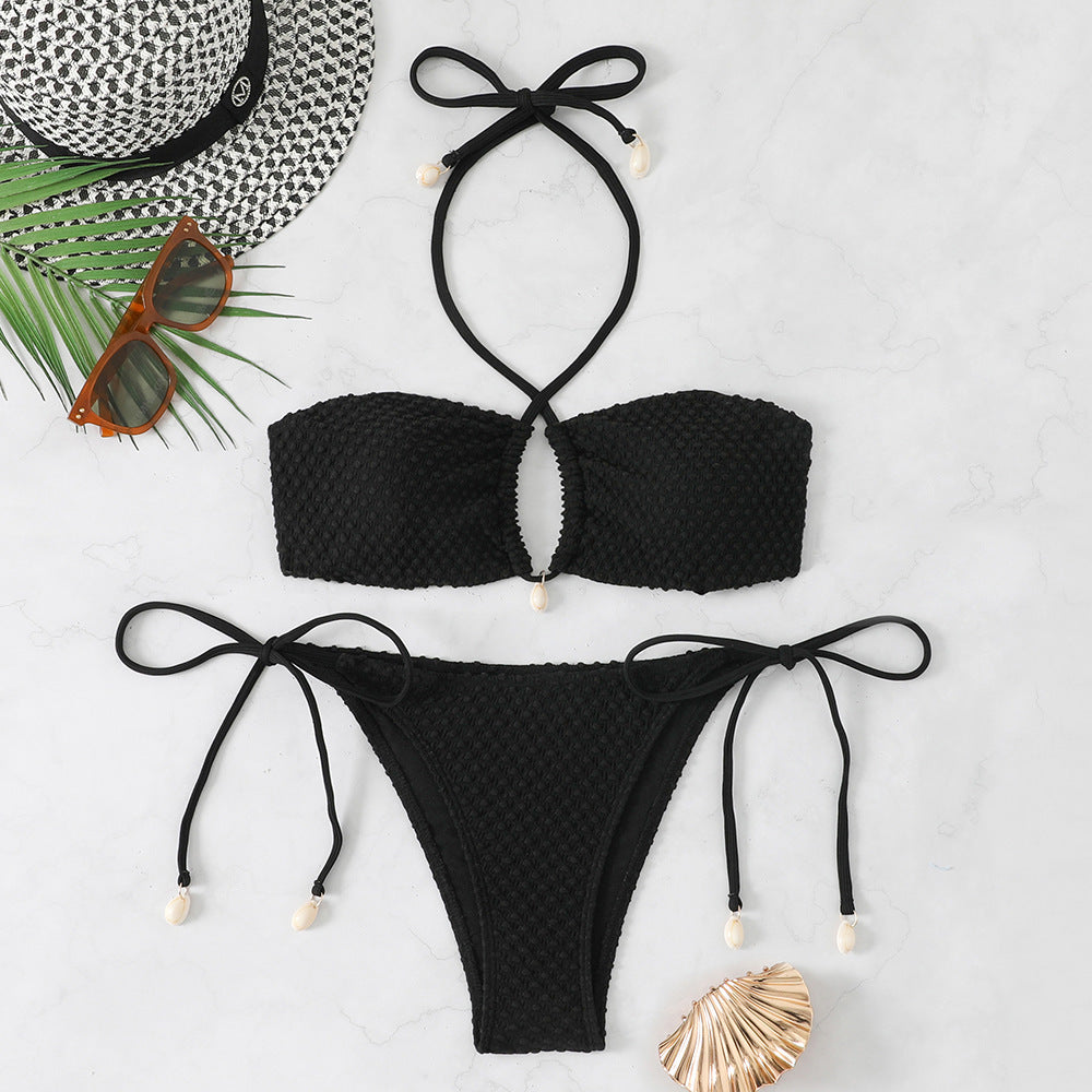 Women's Bandeau Bikini with Bows and Cut-Out