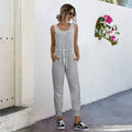 Casual Women's Overall with Pockets and Elastic Waist