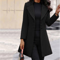 Women's Elegant Wool Coat with Double-Breasted Design