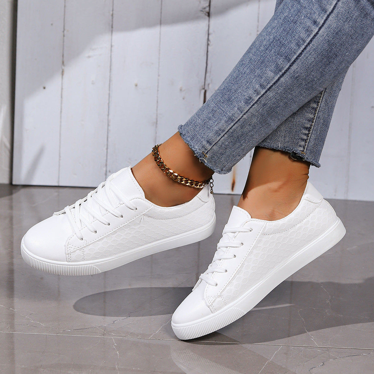 Women's Breathable Sneakers with Textured Finish