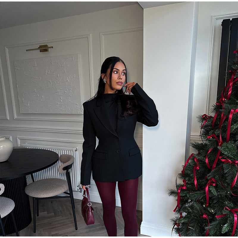 Elegant Oversized Blazer Jacket with Chic Lapel