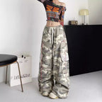 Women's Oversized Cargo Pants with Camouflage Design