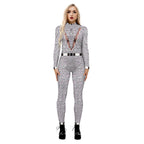 Women's Full-Body Suit with Glowing Skeleton Design