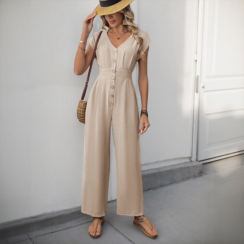 Elegant Button-Detail Jumpsuit