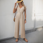 Elegant Button-Detail Jumpsuit
