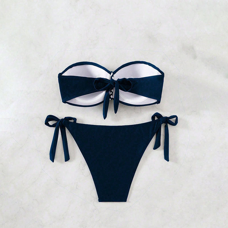 Women's Bandeau Bikini with Elegant Wrap Detail