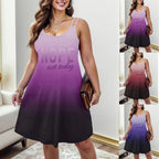 Women's Sleeveless Summer Dress with V-Neck and Gradient