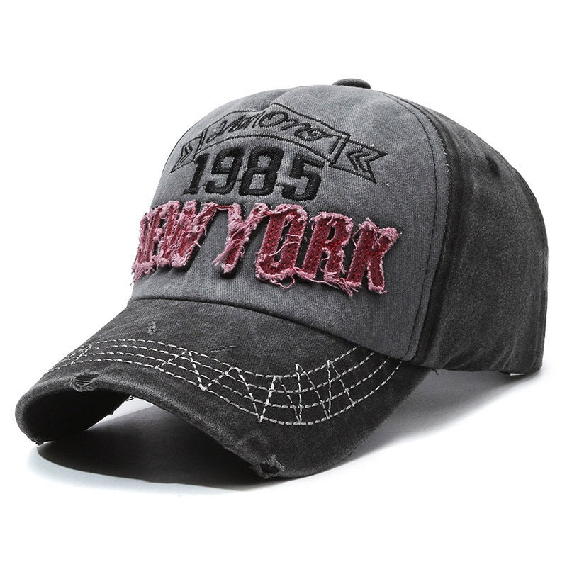 Men's Distressed Cotton Graphic Baseball Cap