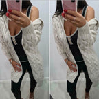 Women's Long Cable Knit Coat