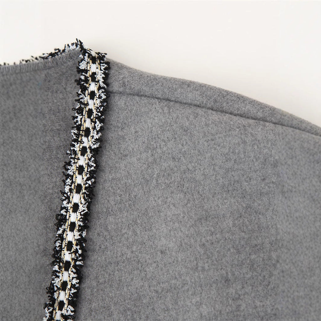 Elegant Women's Wrap Jacket with Contrasting Trim