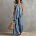 Women's Airy Jumpsuit with Asymmetrical Cut