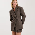 Elegant Oversized Blazer with Textured Fabric