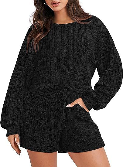 Women's Cozy Fleece Lounge Set with Wide Sleeves