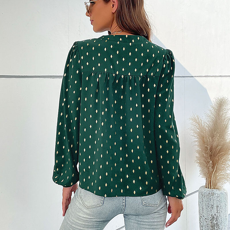 Women's Elegant Blouse with Folded Sleeves