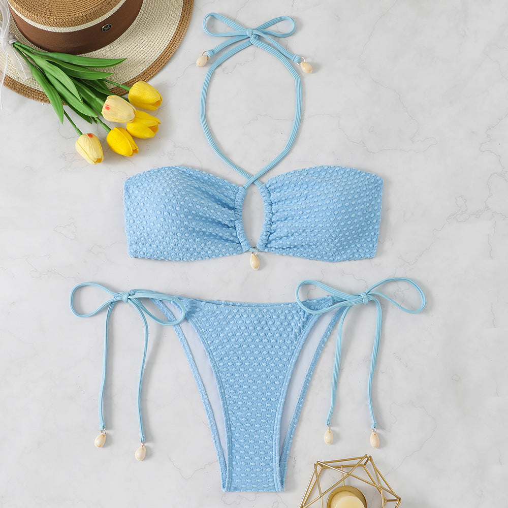 Women's Bandeau Bikini with Bows and Cut-Out