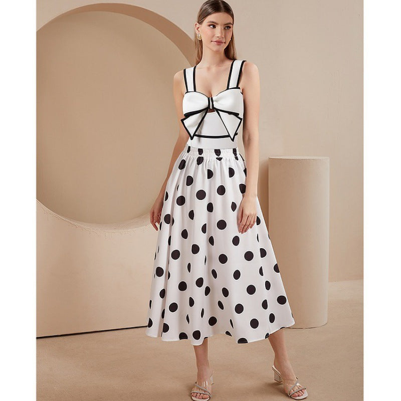 Women's Swimsuit with Fashionable Arch Design and Matching Skirt