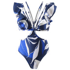Women's Swimsuit with Wrap Design and Ruffle Details