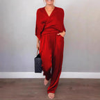 Elegant and Comfortable Satin Pantsuit