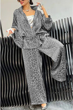Casual Jumpsuit with Leopard Print and Wide Cut