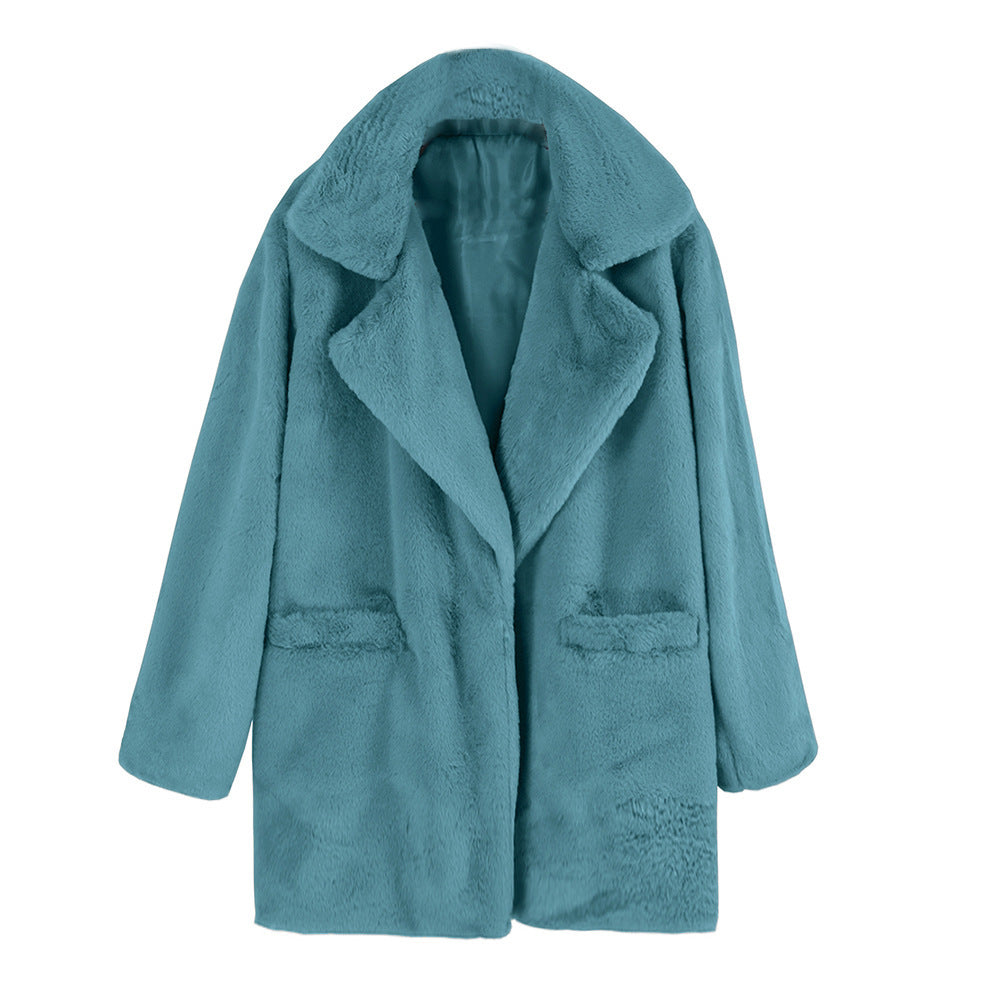 Women's Cozy Oversized Cotton Coat with Luxurious Faux Fur