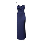 Elegant Evening Dress with Ruffle Details and Side Slit