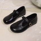 Women's Ballet Flats with Elegant Strap and Shimmering Detail