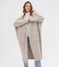 Women's Cozy Knit Coat with Large Pockets and Oversized Fit