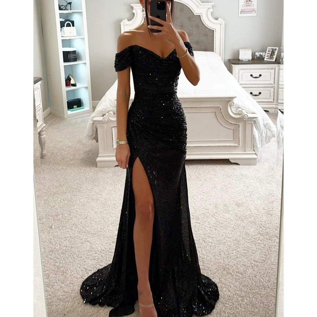 Women's Evening Dress with Shimmering Sequins